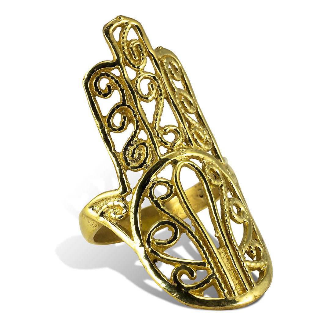 Hamsa Ring - Brass - Tree Spirit Wellness