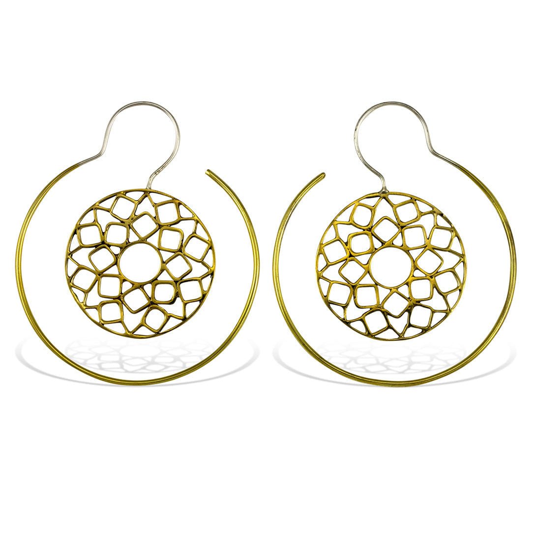 Hanging Lotus Hoops - Silver Post - Tree Spirit Wellness