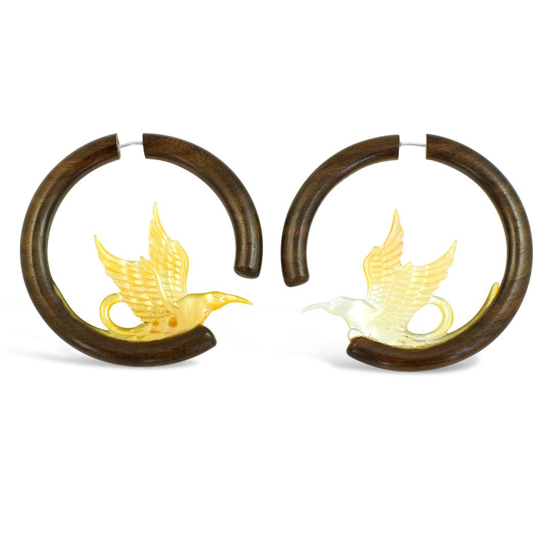 Hummingbird Moons -Shell with Wood - Tree Spirit Wellness