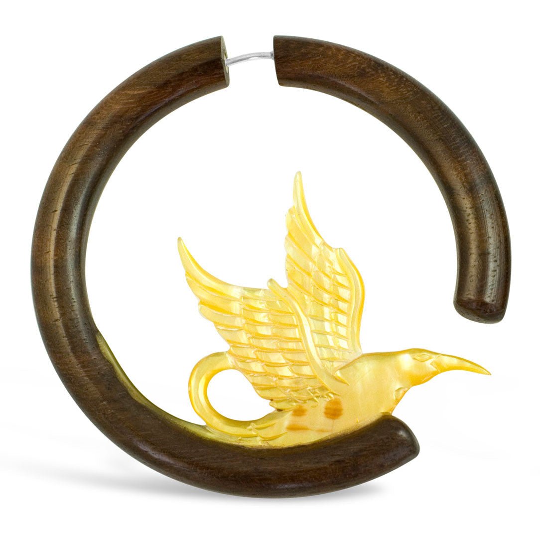Hummingbird Moons -Shell with Wood - Tree Spirit Wellness