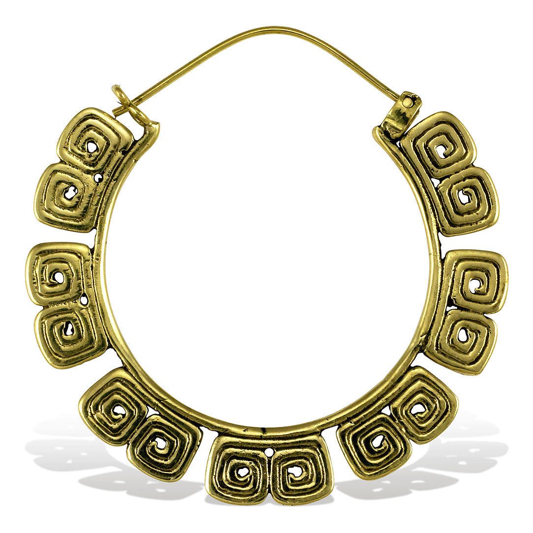 Inca Patterned Hoops - Tree Spirit Wellness