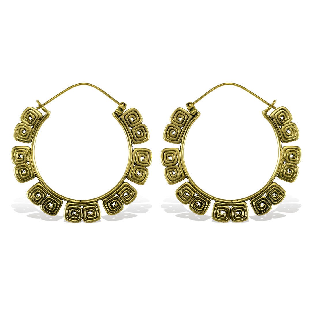 Inca Patterned Hoops - Tree Spirit Wellness