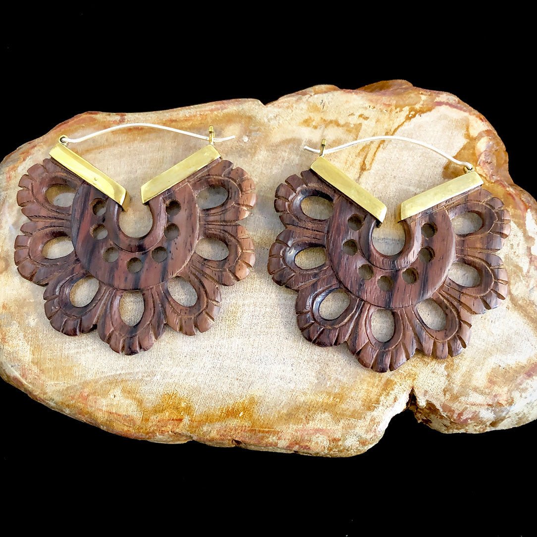 Kaya Hoops - Wood - Tree Spirit Wellness