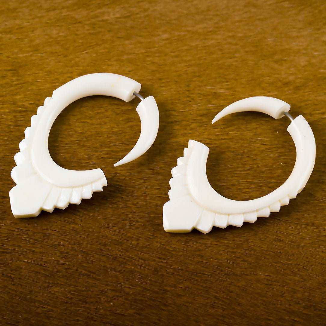 Last Pair! Ancient Hooks - Bone - Tree Spirit Wellness