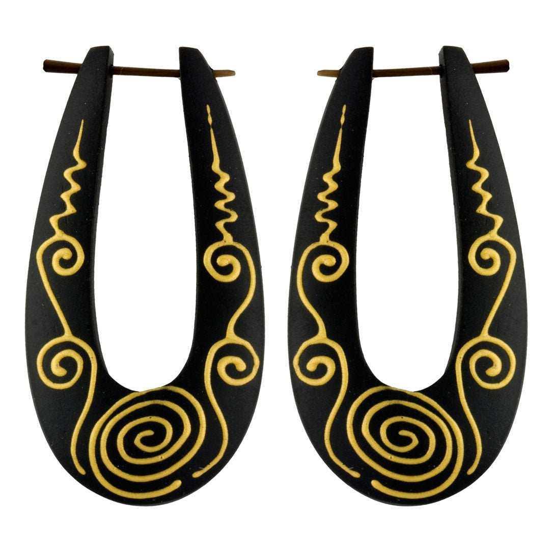 Last Pair! Gold Curls - Wood - Tree Spirit Wellness