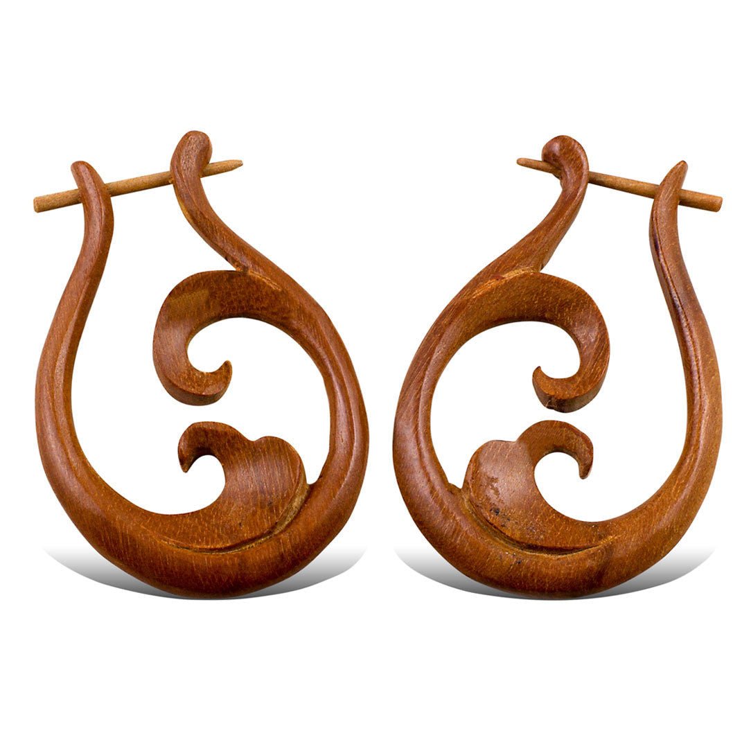 Leia Hoops - Wood - Tree Spirit Wellness