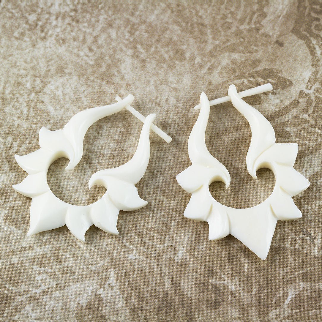 Lilly Hoops - Bone - Tree Spirit Wellness