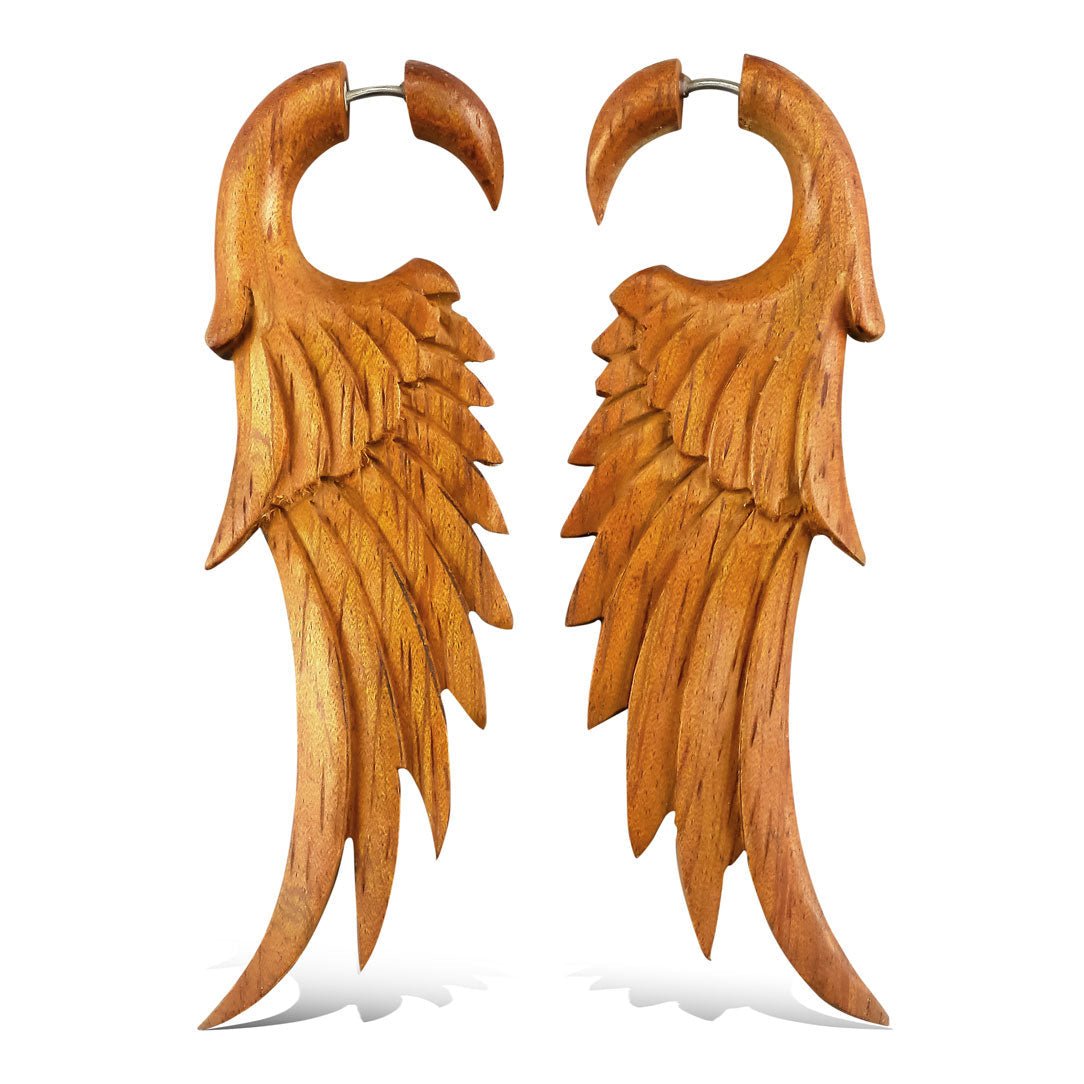 Long Shielded Wings - Wood - Tree Spirit Wellness