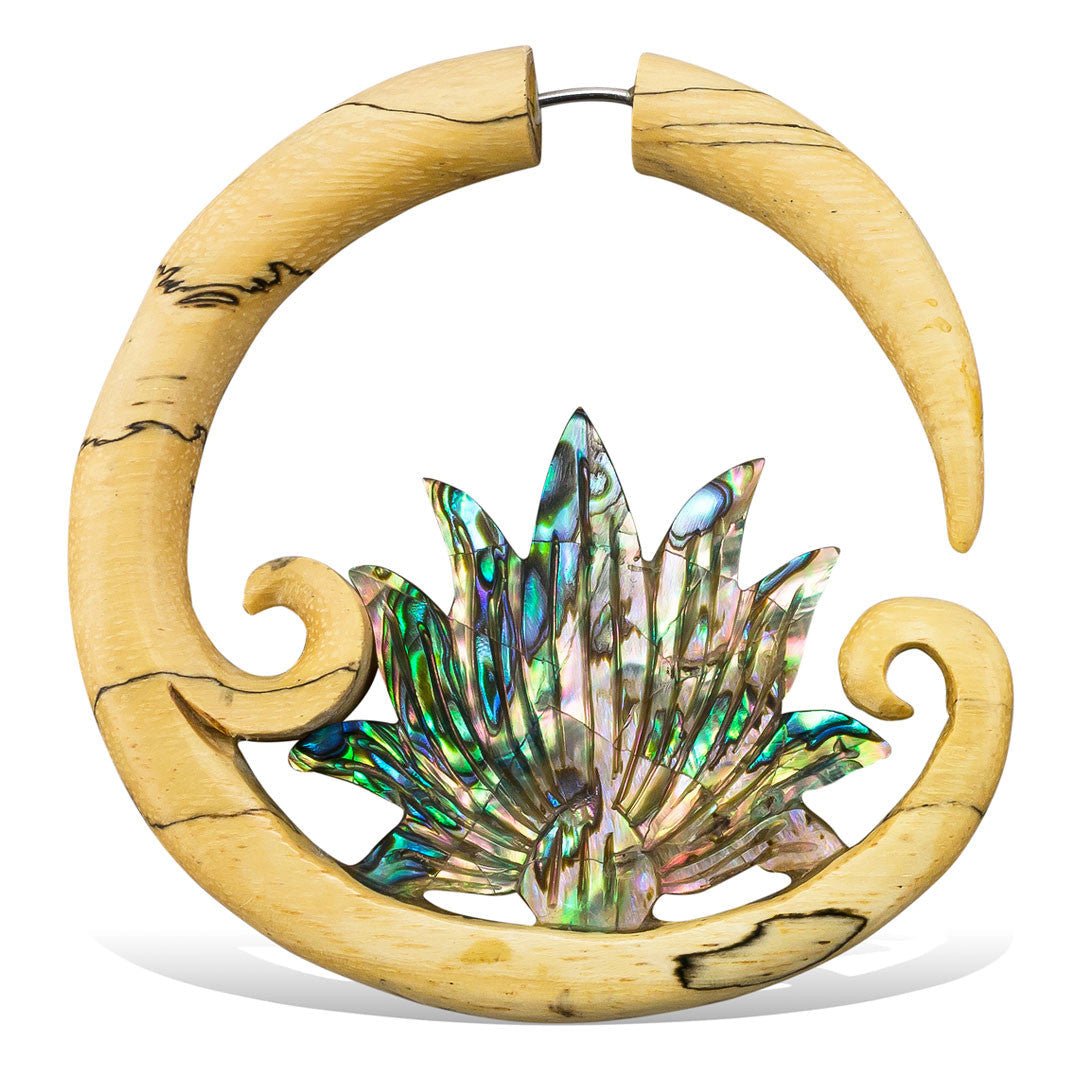 Lotus Moons - Wood with Abalone - Tree Spirit Wellness