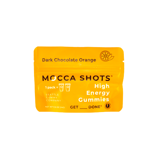 Mocca Shots High Energy Gummies with Caffeine Dark Chocolate Orange (12-Pack) - Tree Spirit Wellness