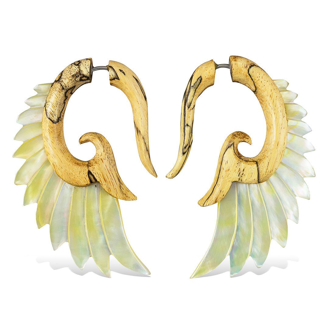 Nava Wings - Wood with Shell - Tree Spirit Wellness