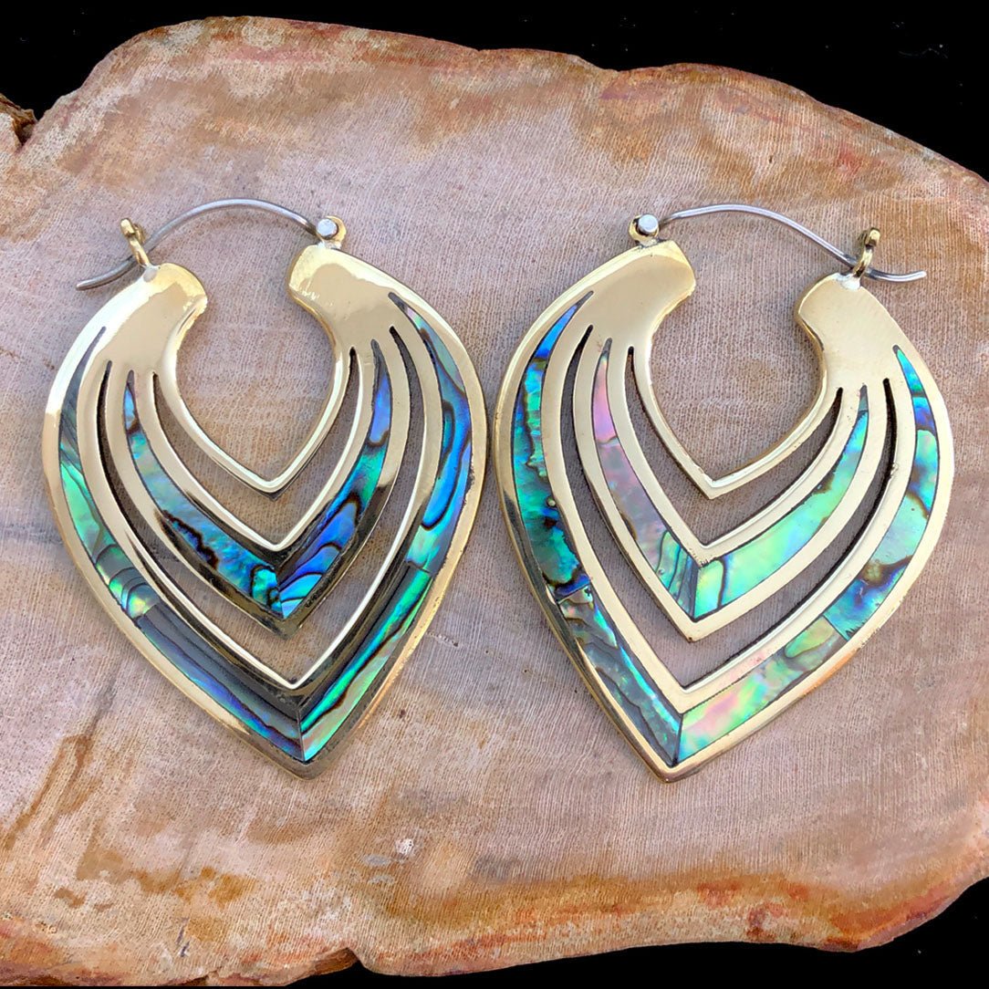 Nero Abalone Diamonds - Silver Posts - Tree Spirit Wellness