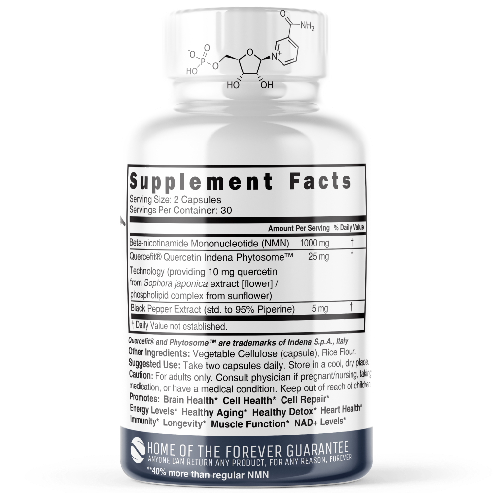 NMN+ 1000 mg (NMN + Quercetin & Piperine) 60ct - Tree Spirit Wellness