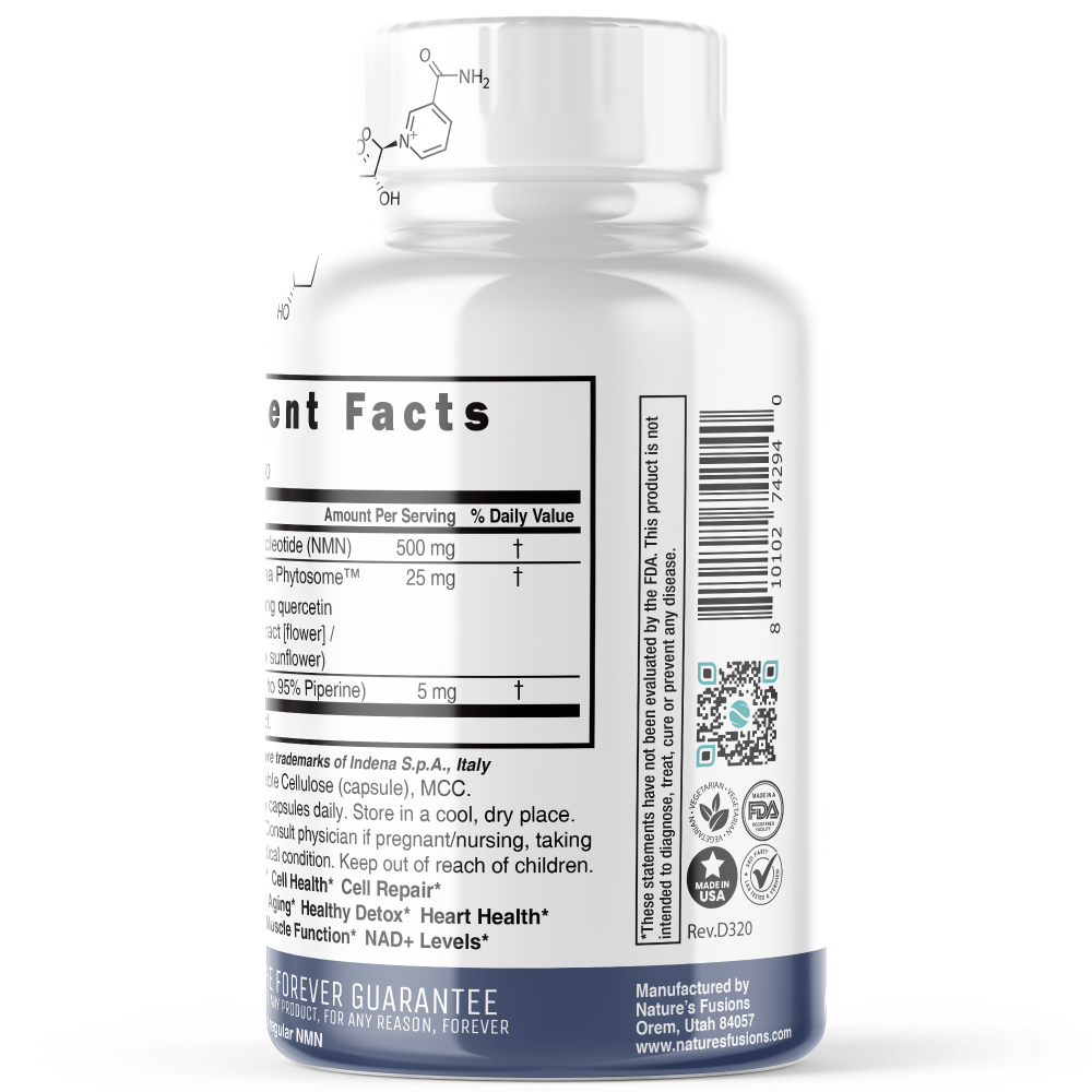 NMN+ 500 mg (NMN + Quercetin & Piperine) 60ct - Tree Spirit Wellness