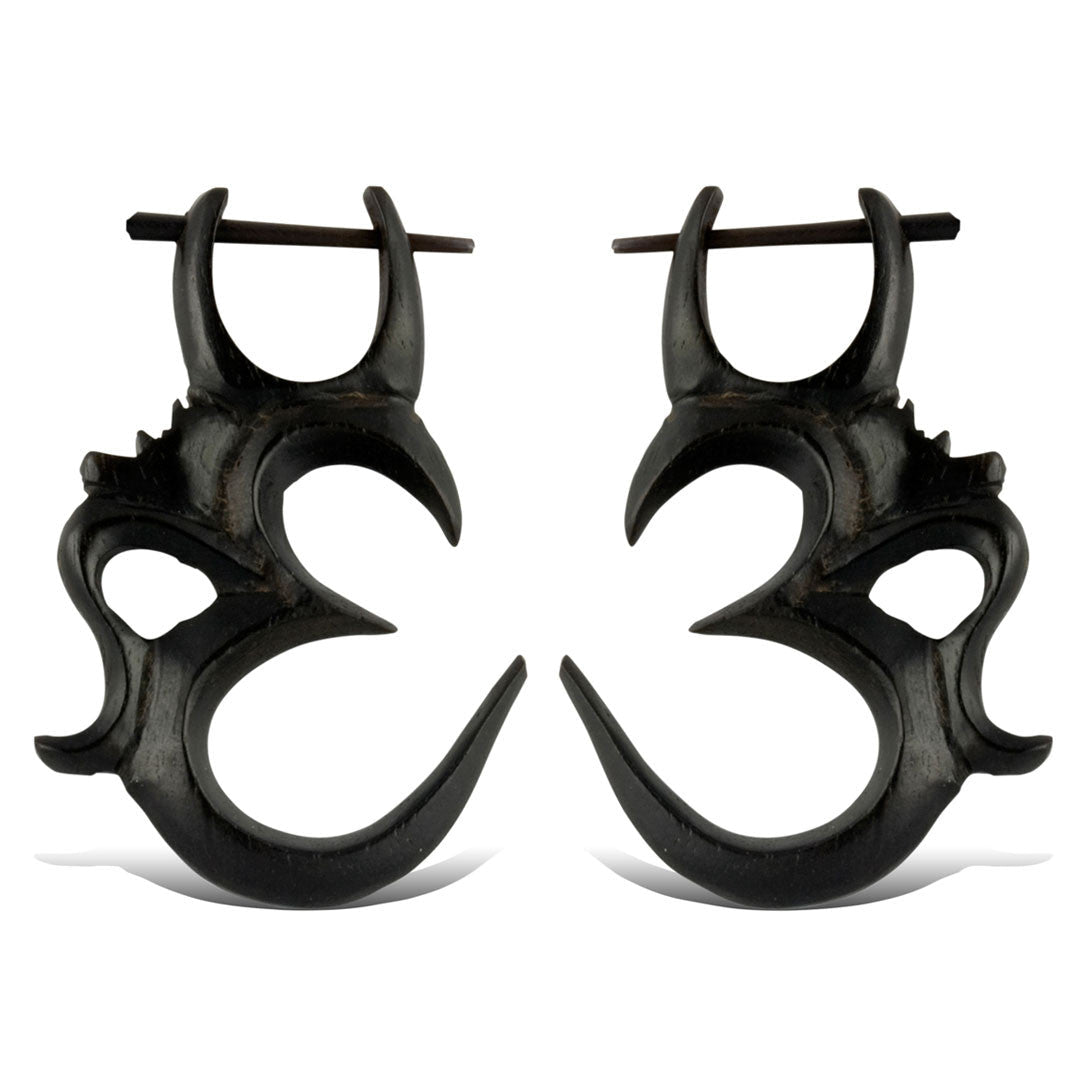 Ohm Earrings - Wood - Tree Spirit Wellness