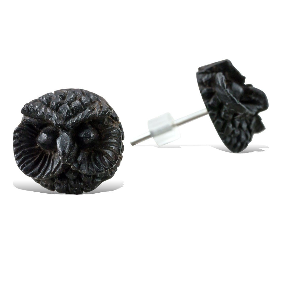 Owl - Wood Stud Earrings - Tree Spirit Wellness