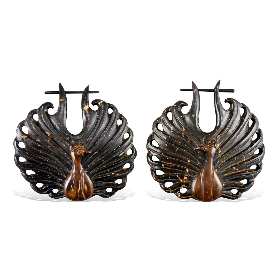 Peacock Hoops - Coconut - Tree Spirit Wellness