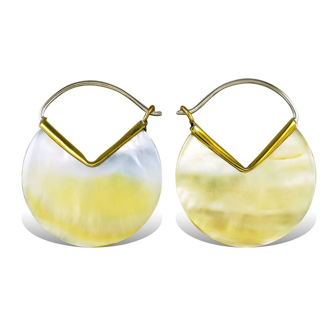 Pearl Hoops - Shell - Tree Spirit Wellness