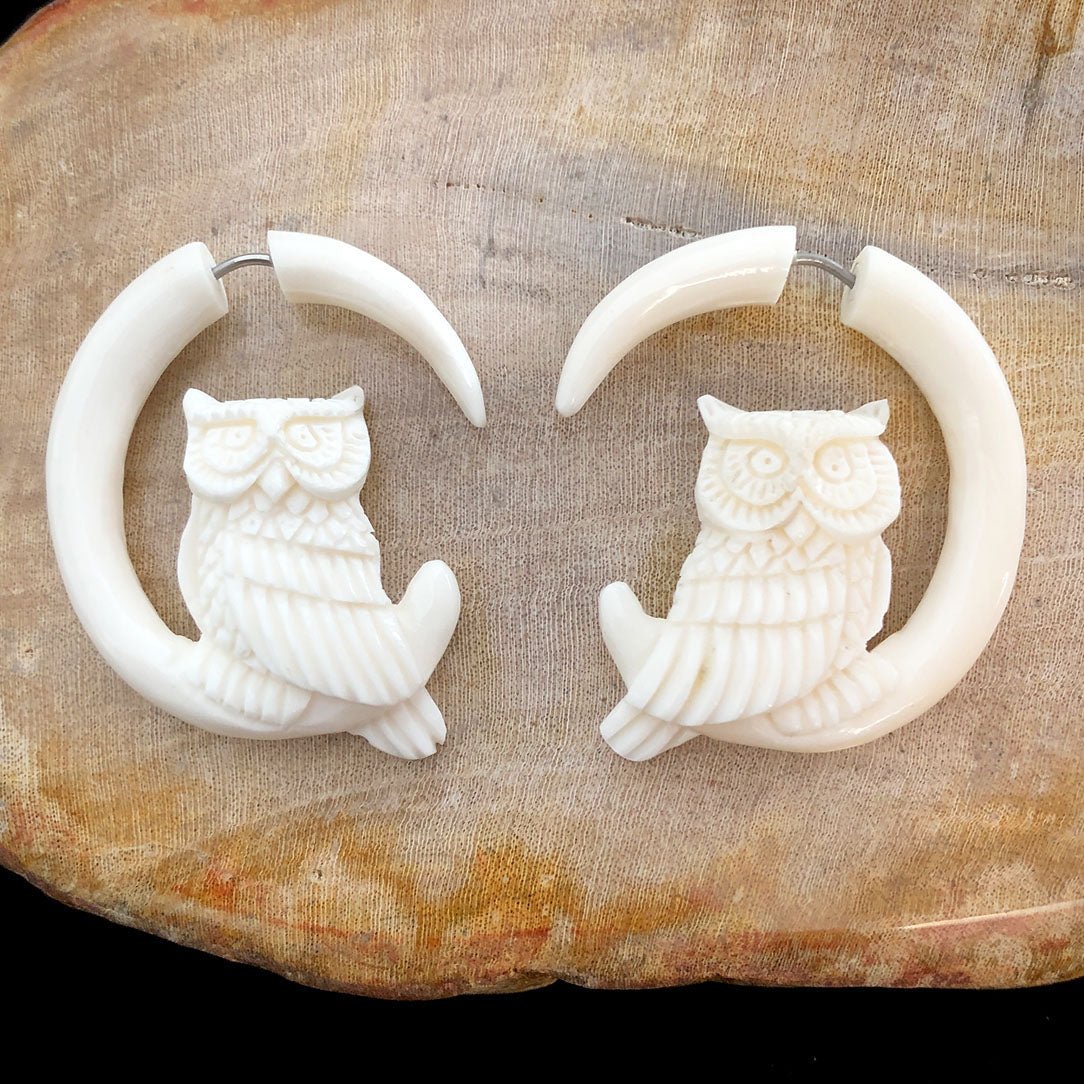 Perched Owl - Bone - Tree Spirit Wellness