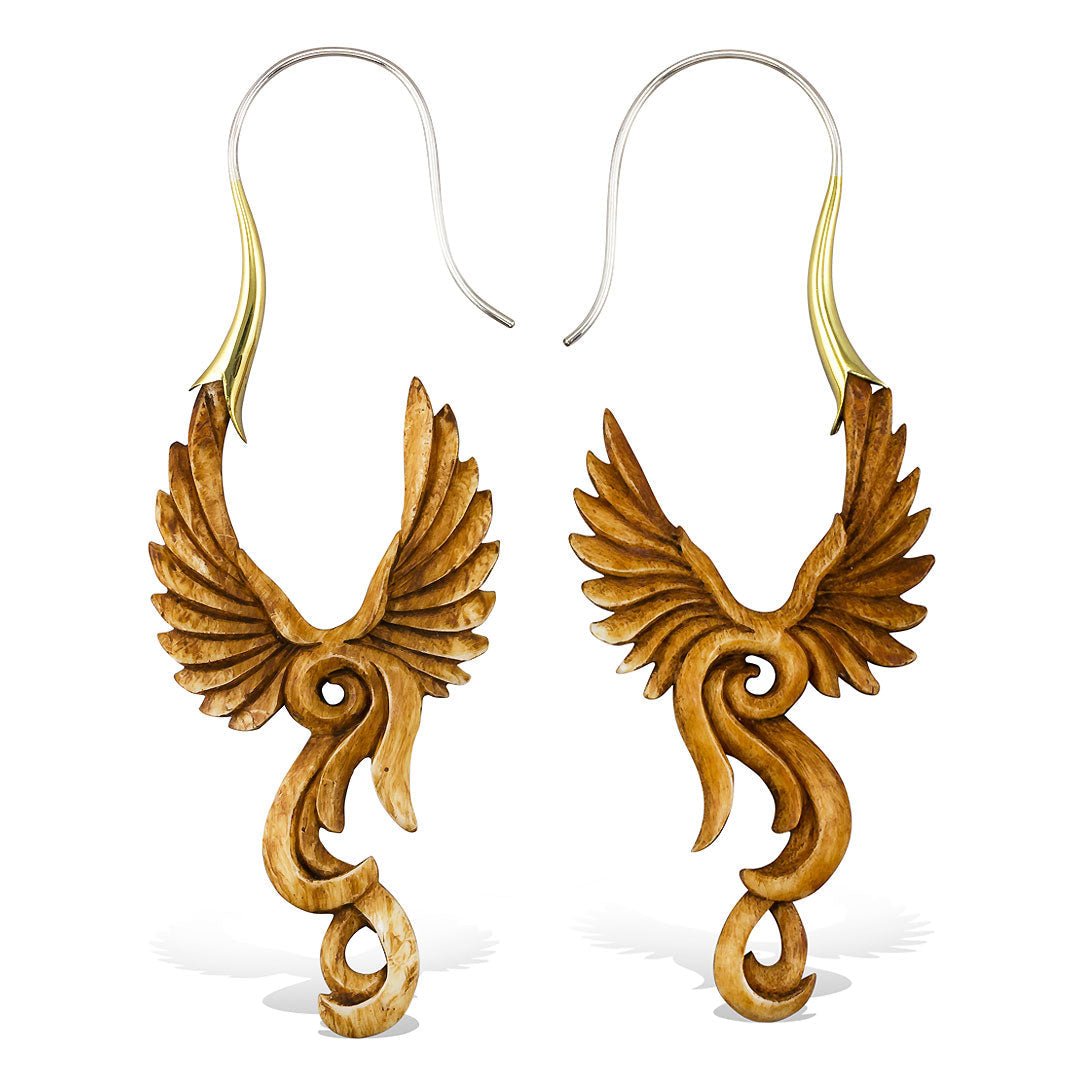 Phoenix Rising Wings - Stained Bone - Tree Spirit Wellness