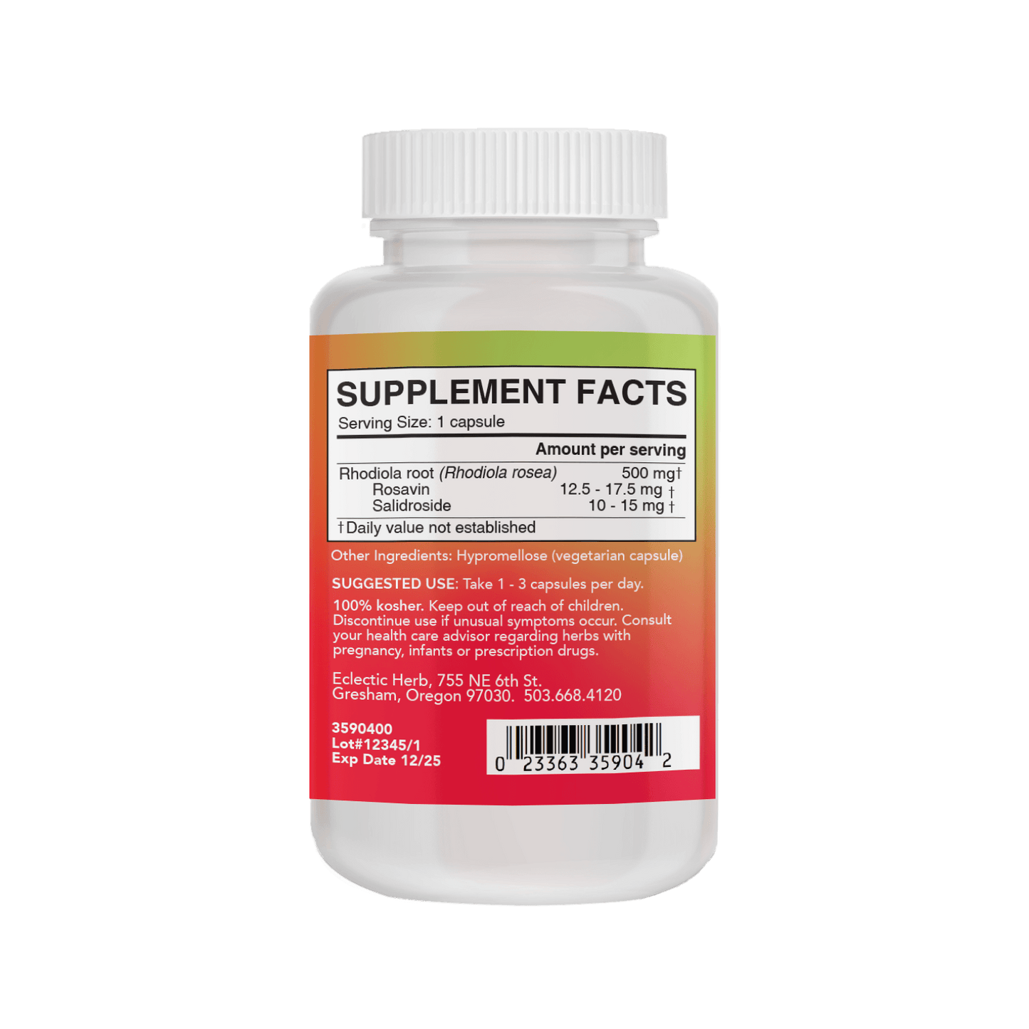 RHODIOLA CAPSULES - Tree Spirit Wellness