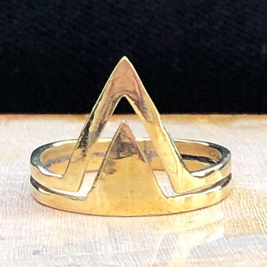 Rising Peak Ring - Brass - Tree Spirit Wellness