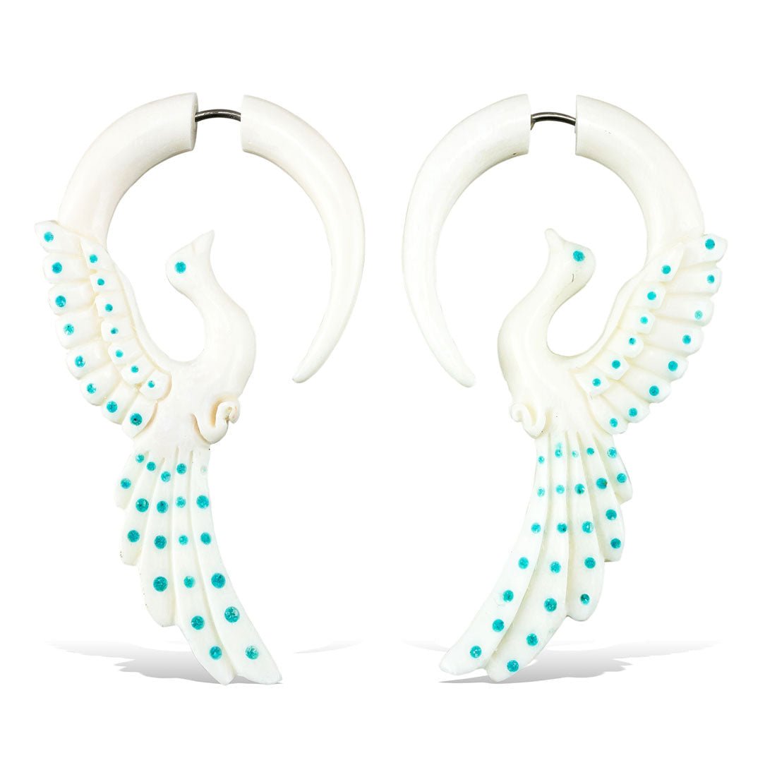 Rising Phoenix - Bone w/Turquoise - Tree Spirit Wellness