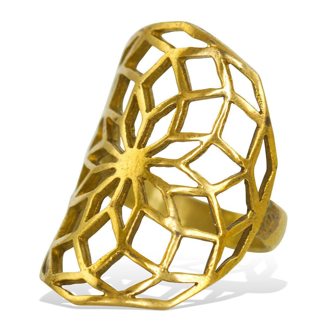 Sacred Flower Ring - Brass - Tree Spirit Wellness