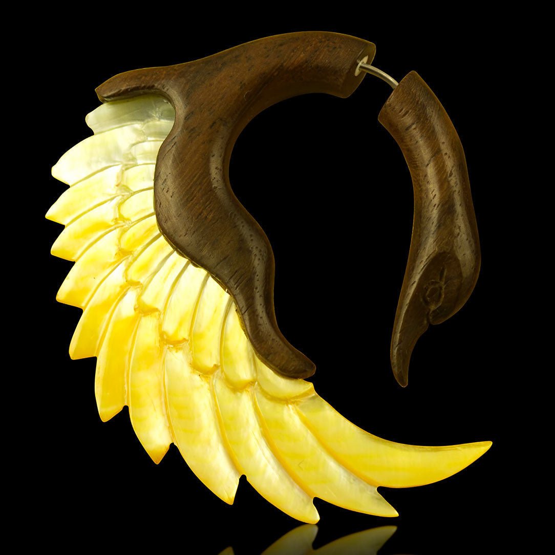 Sankofa Swans - Wood with Shell - Tree Spirit Wellness