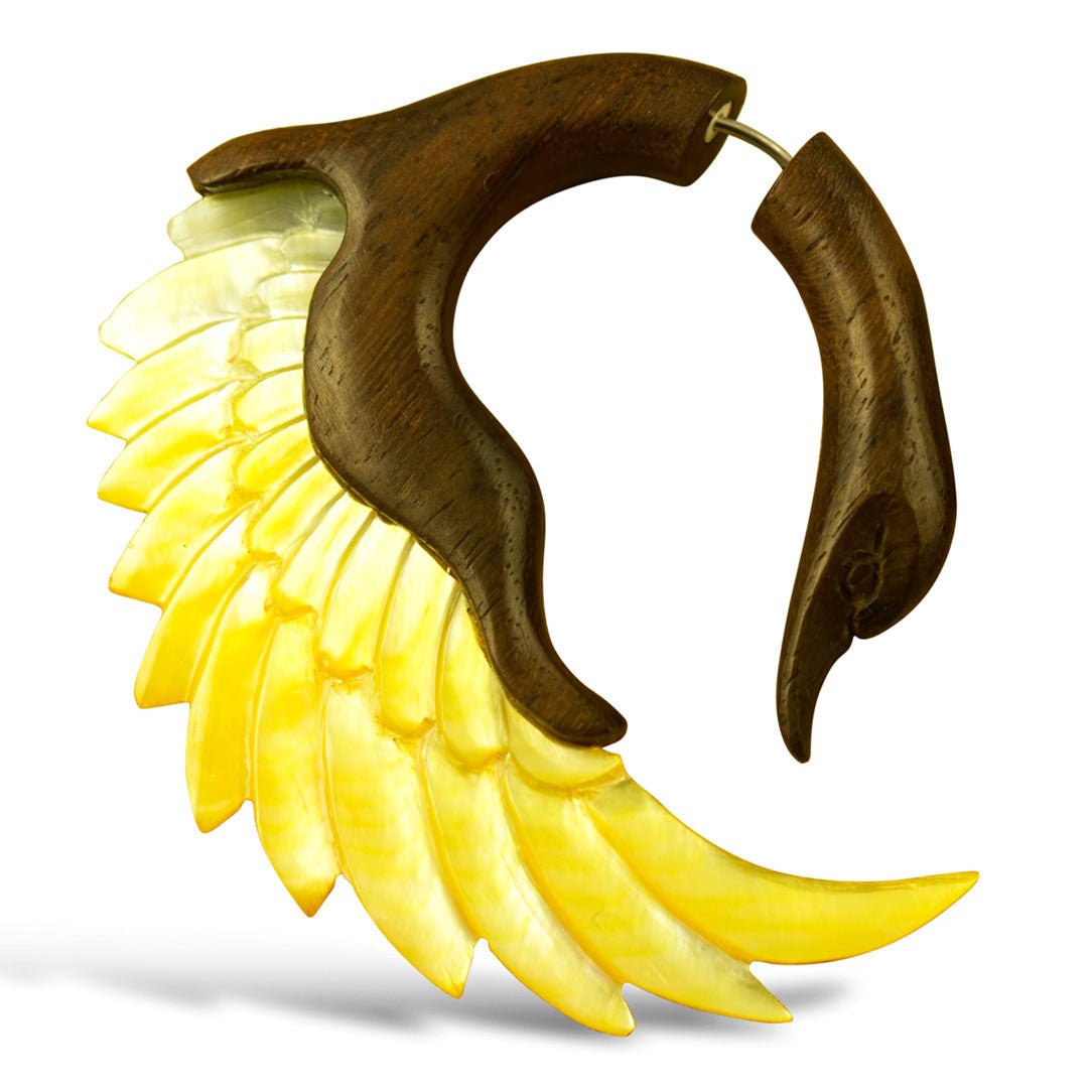 Sankofa Swans - Wood with Shell - Tree Spirit Wellness