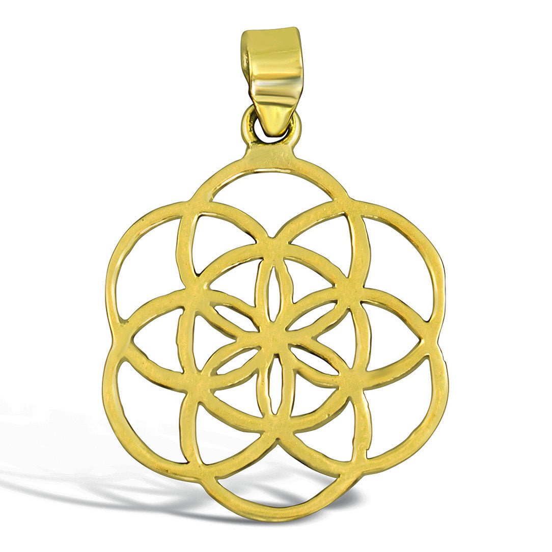 Seed of Life - Brass Pendant - Tree Spirit Wellness