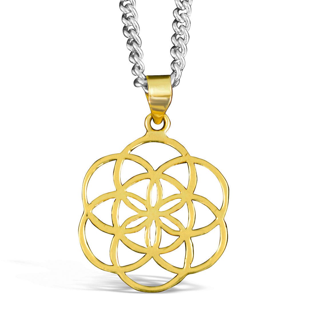 Seed of Life - Brass Pendant - Tree Spirit Wellness