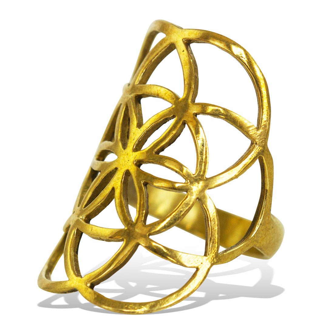 Seed of Life Ring - Brass - Tree Spirit Wellness
