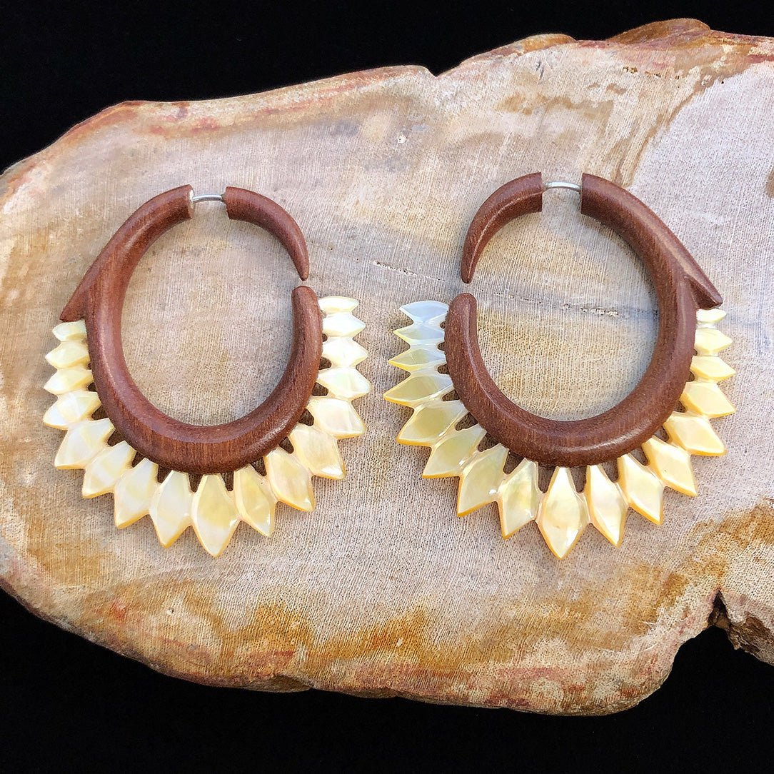 Shell Crowns - Wood with Shell - Tree Spirit Wellness