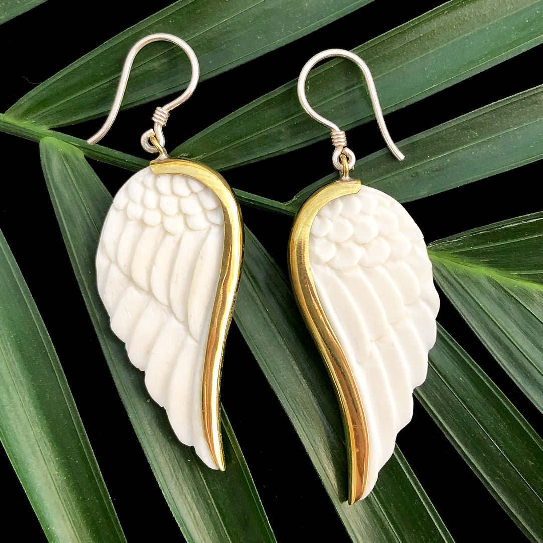 Shielded Feathers - Bone - Tree Spirit Wellness