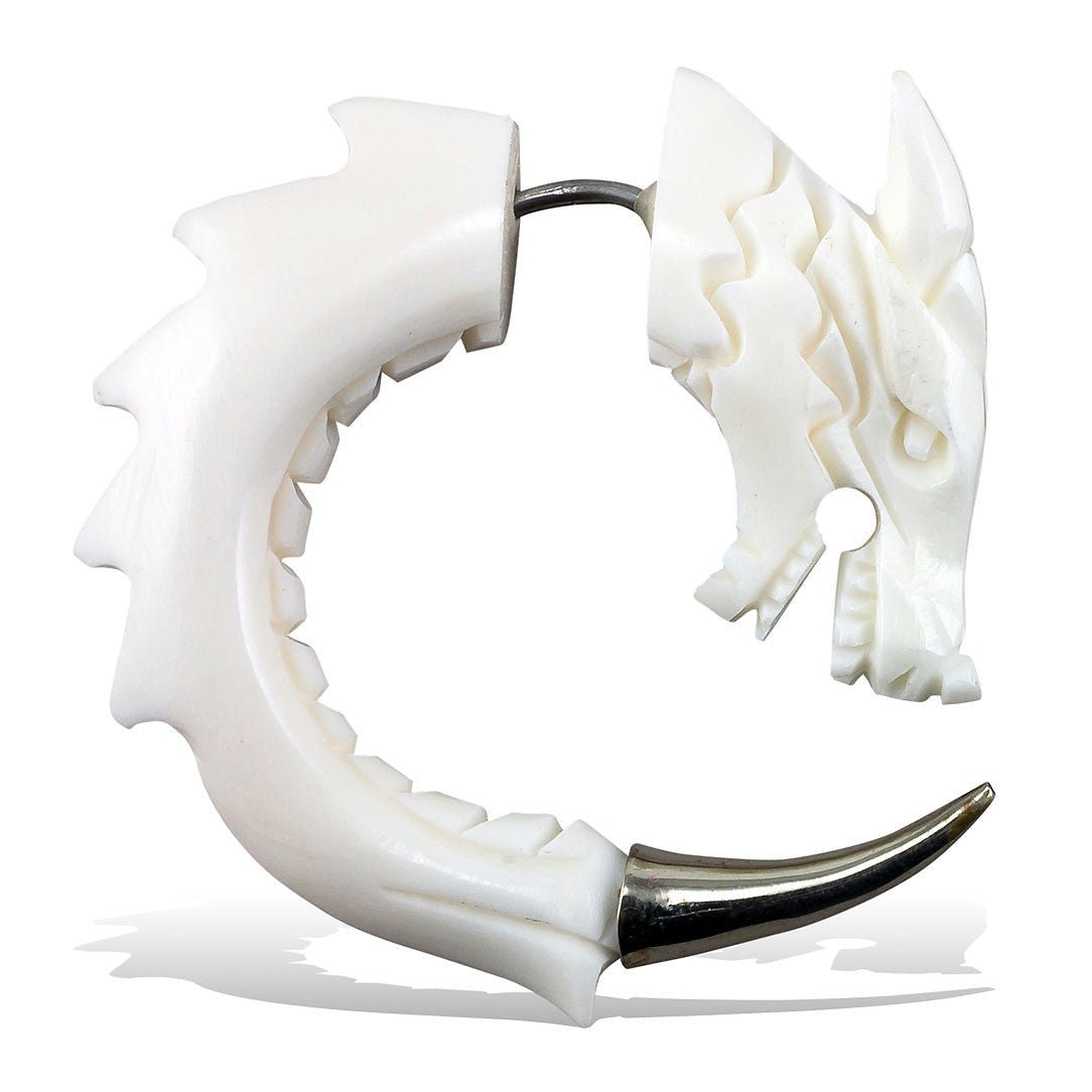Silver Tipped Curled Dragons - Bone - Tree Spirit Wellness
