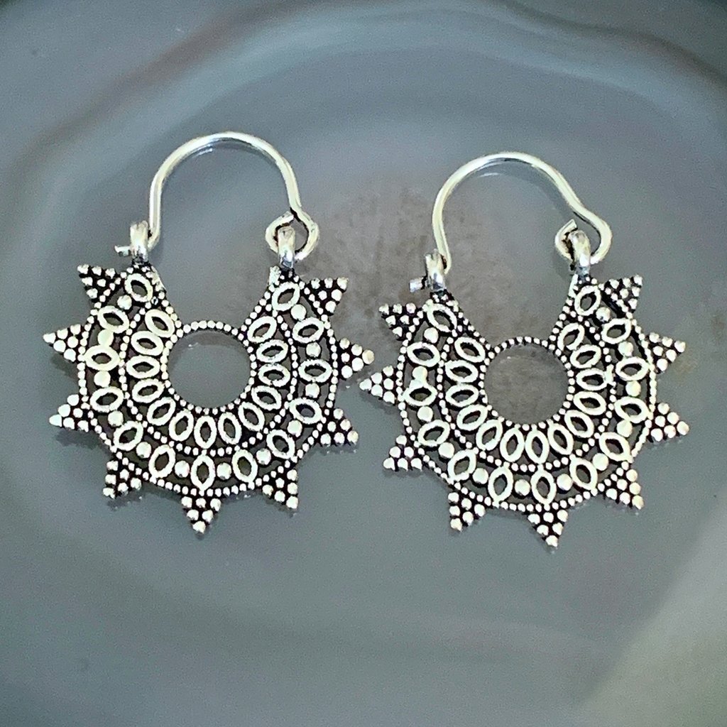 SMALL MANDALA STAR HOOPS freeshipping - Tree Spirit Wellness