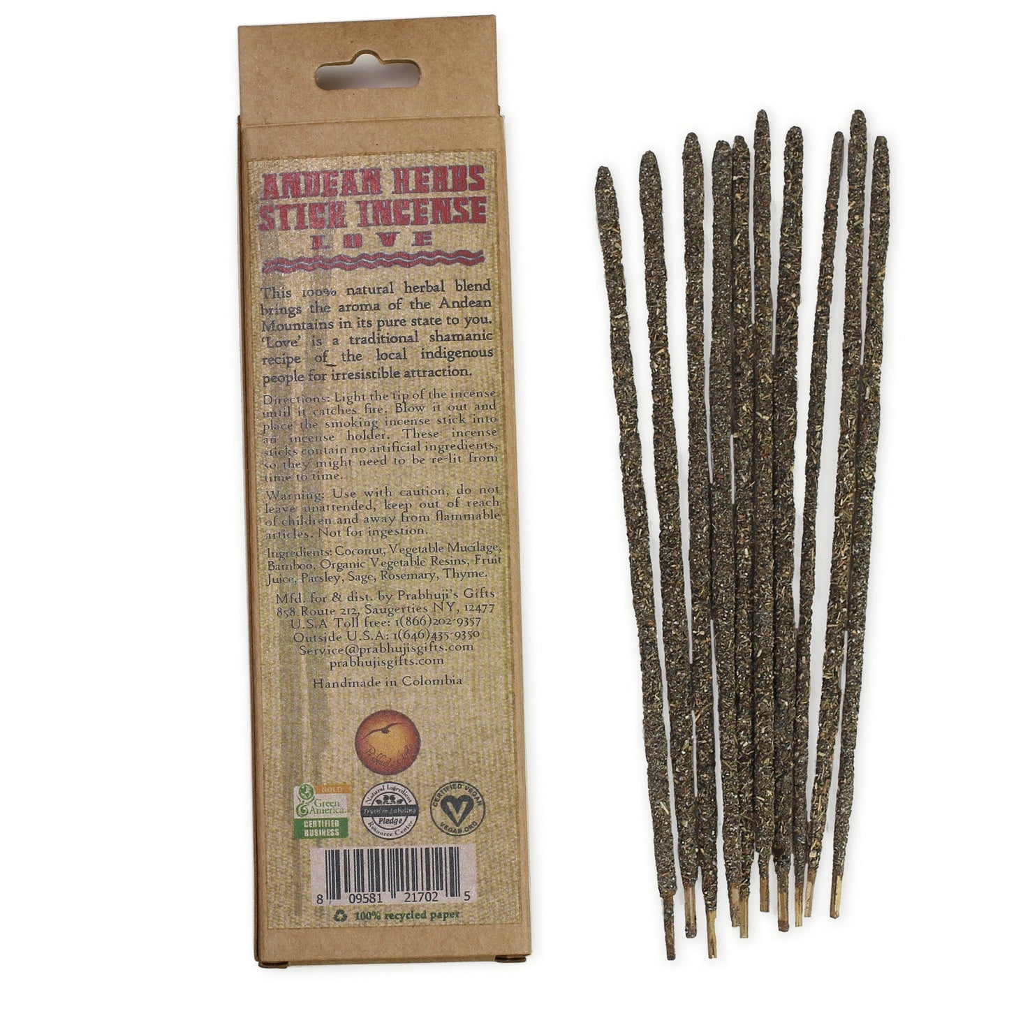 Smudging Incense - Love - Andean Herbs Incense Sticks - Love & Passion - Tree Spirit Wellness