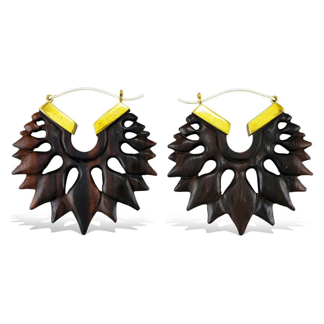 Spade Hoops - Wood - Tree Spirit Wellness