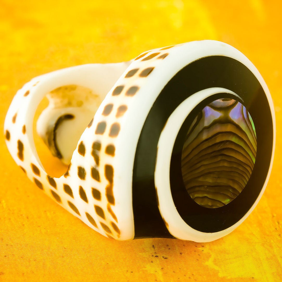 Spotted Seashell Ring - Abalone - Tree Spirit Wellness