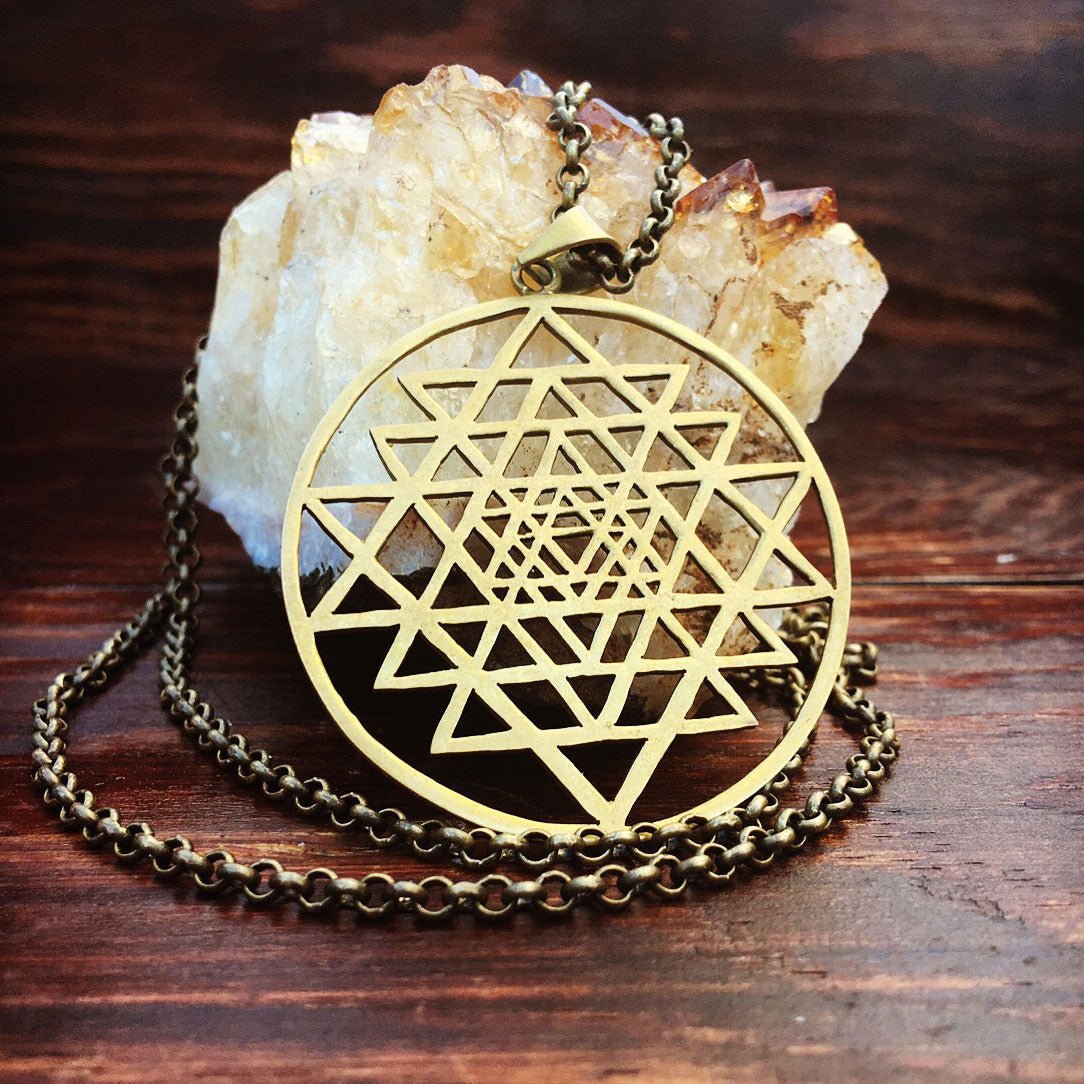 Sri Yantra Brass Pendant - Tree Spirit Wellness