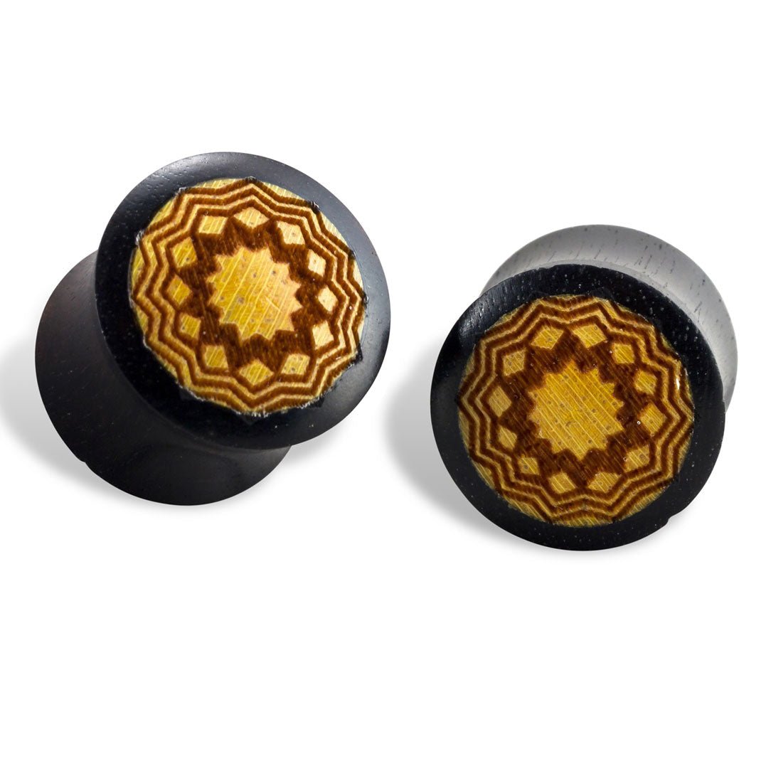 Sun Mandala Plugs - Black Wood - Tree Spirit Wellness