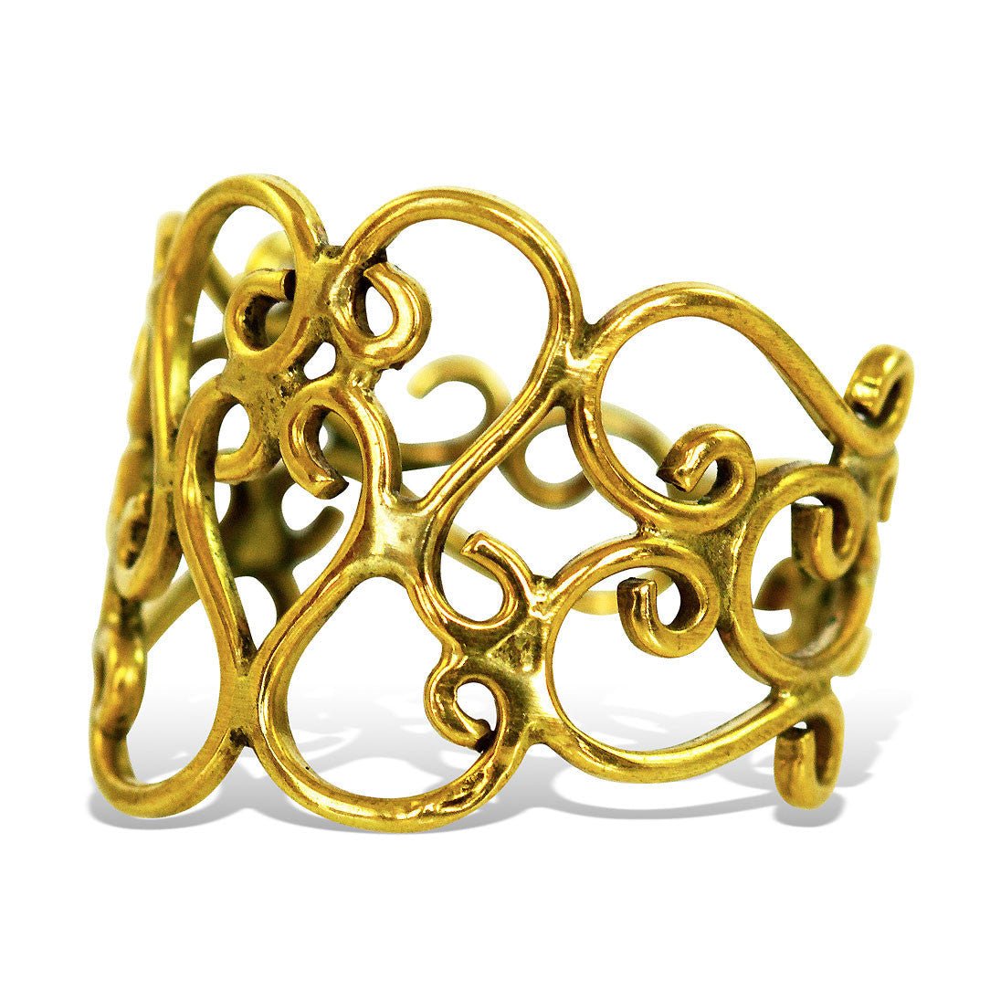 Thin Curl Ring - Brass - Tree Spirit Wellness