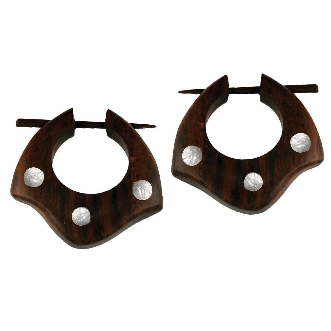 Triple Shell Hoops - Wood - Tree Spirit Wellness