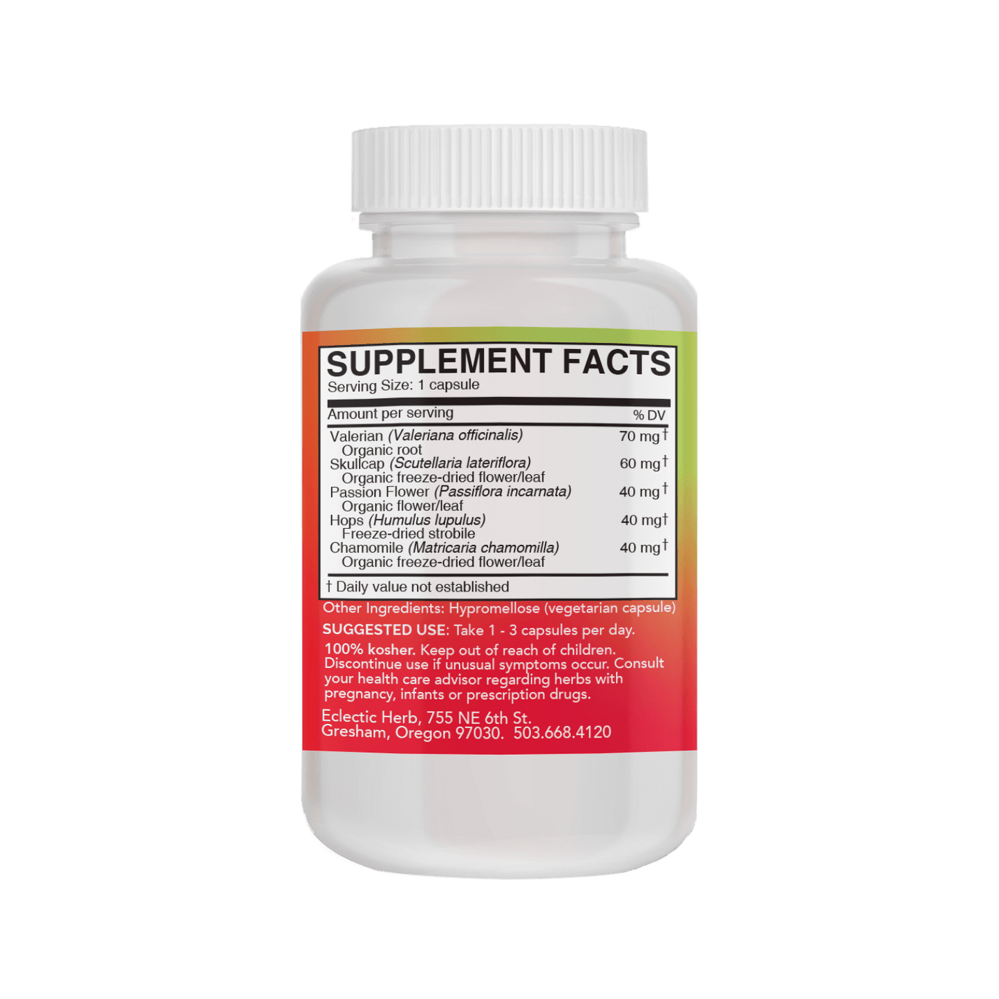 VALERIAN- PASSION FLOWER CAPSULES *PLASTIC BOTTLE* - Tree Spirit Wellness