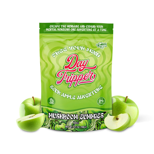10ct Sour Apple Adventure Mushroom Gummies Case of 10 - Tree Spirit Wellness
