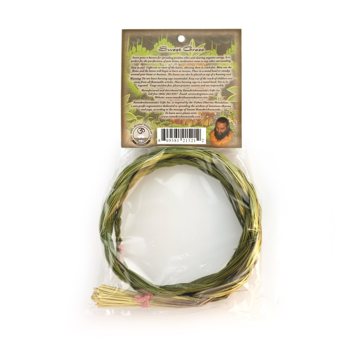 Prabhuji Smudging Herbs - Sweet Grass Braid