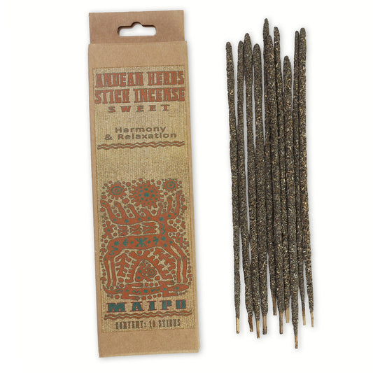 Smudging Incense - Sweet - Andean Herbs Incense Sticks - Harmony & Relaxation - Wholesale and Retail Prabhuji's Gifts 