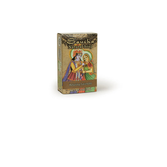 Soap Bar Saucha - Natural Relaxing Lavender - Travel size 1 oz (30g) - Wholesale and Retail Prabhuji's Gifts 