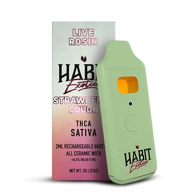New! 2000mg Live Rosin Rechargeable Vape - Strawberry Cough (Sativa) - 10 Pack - Tree Spirit Wellness